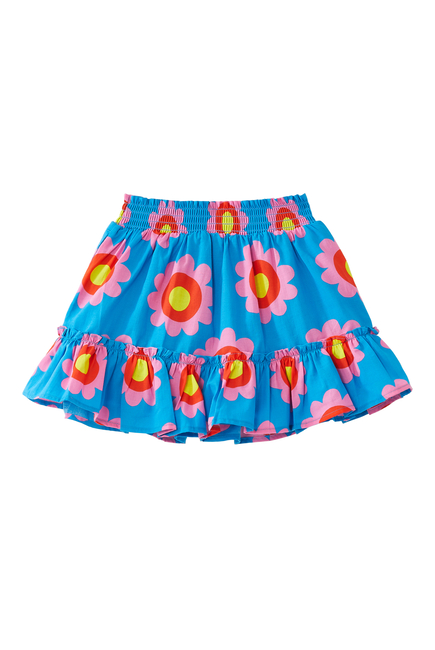 Foral-Print Cotton Skirt